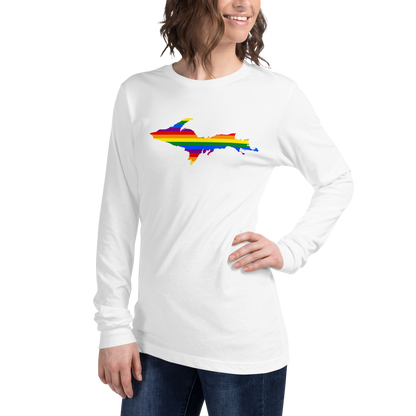 Michigan Upper Peninsula T-Shirt (w/ UP Pride Flag Outline) | Unisex Long Sleeve