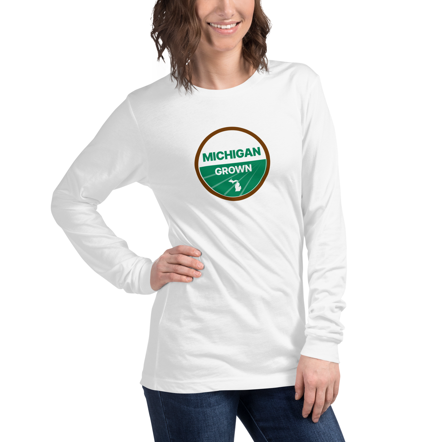 'Michigan Grown' Long Sleeve T-Shirt (Organic Certification Parody)