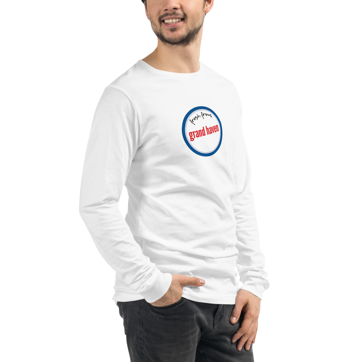 'Fresh From Grand Haven' Long Sleeve T-Shirt (Hypermarket Parody) | Unisex