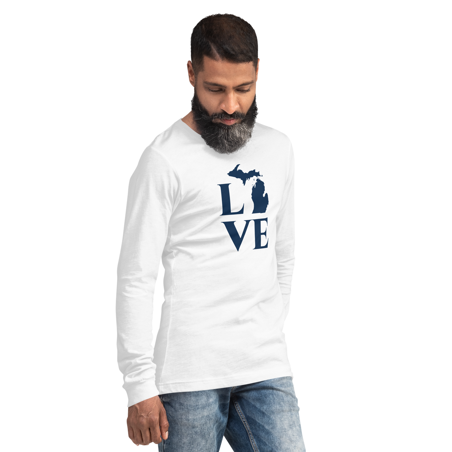 Michigan 'Love' T-Shirt (Roman Serif Font) | Unisex Long Sleeve