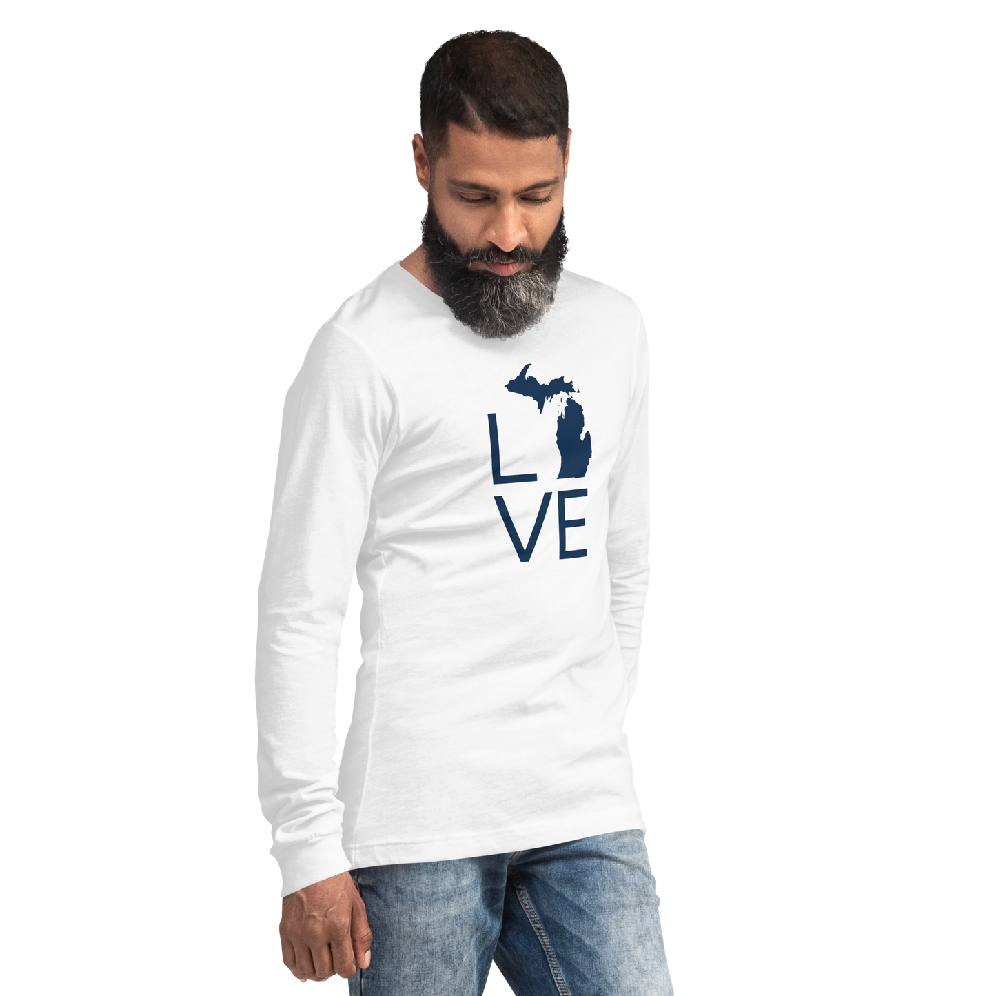 Michigan 'Love' T-Shirt (Thin Sans Font) | Unisex Long Sleeve