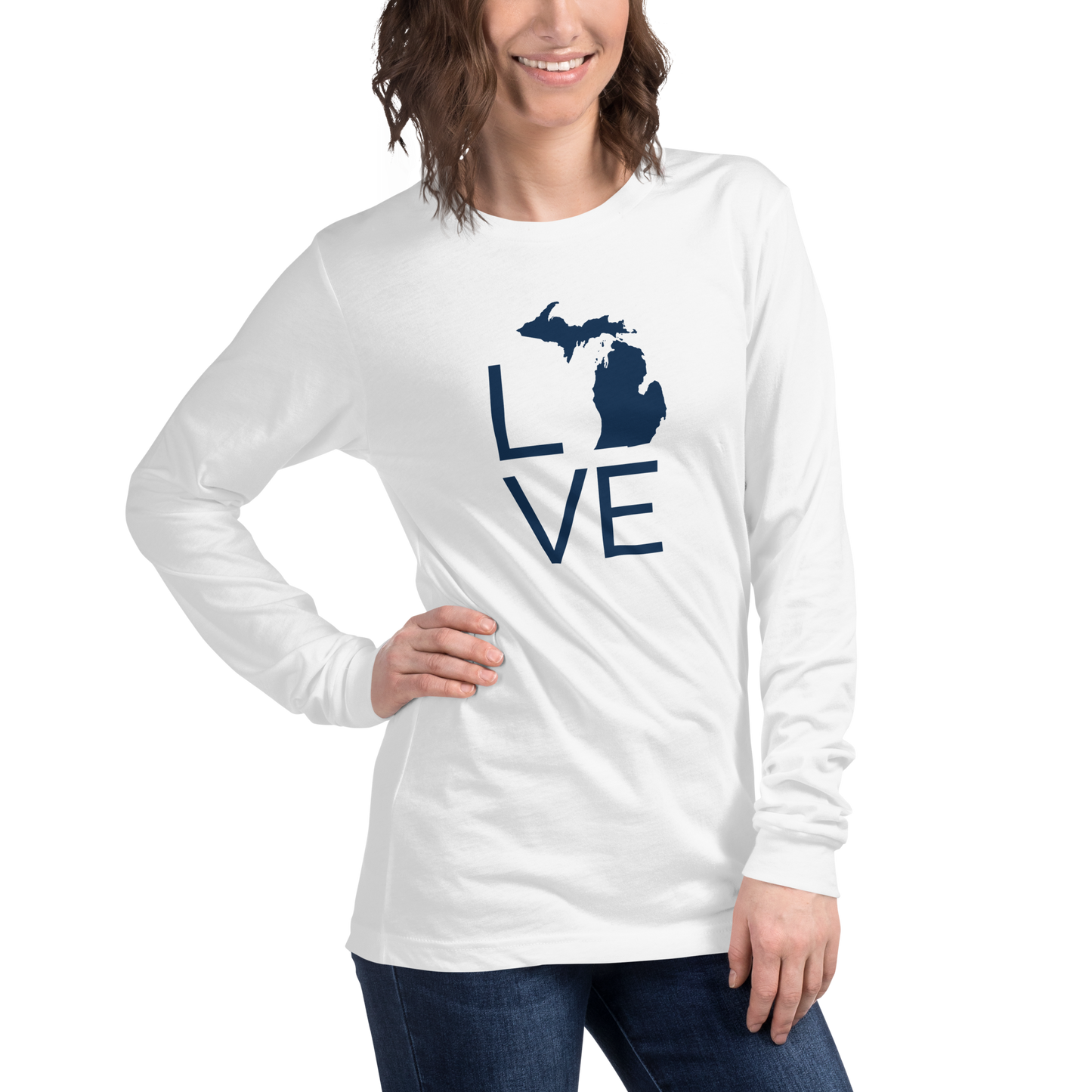 Michigan 'Love' T-Shirt (Thin Sans Font) | Unisex Long Sleeve