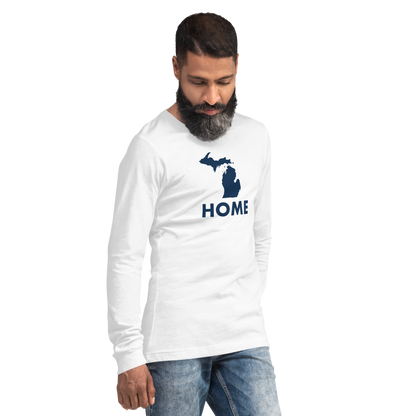 Michigan 'Home' T-Shirt (Geometric Sans Font) | Unisex Long Sleeve