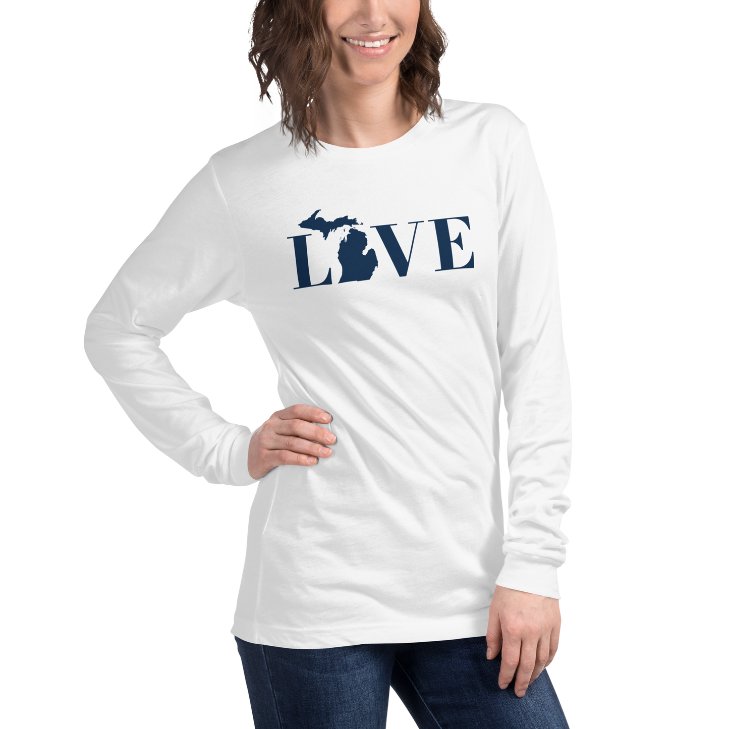 Michigan 'Love' T-Shirt (Didone Font) | Unisex Long Sleeve