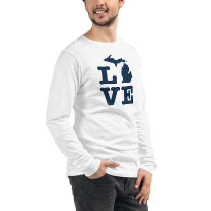 Michigan 'Love' T-Shirt (Typewriter Font) | Unisex Long Sleeve