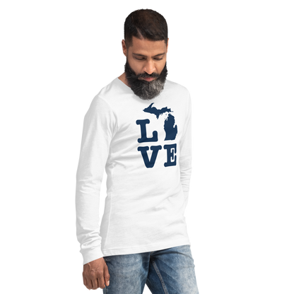 Michigan 'Love' T-Shirt (Typewriter Font) | Unisex Long Sleeve