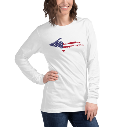 Michigan Upper Peninsula T-Shirt (w/ UP USA Flag Outline) | Unisex Long Sleeve