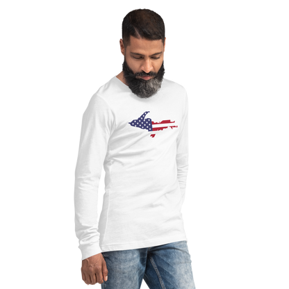 Michigan Upper Peninsula T-Shirt (w/ UP USA Flag Outline) | Unisex Long Sleeve