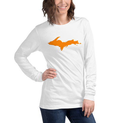 Michigan Upper Peninsula T-Shirt (w/ Orange UP Outline) | Unisex Long Sleeve