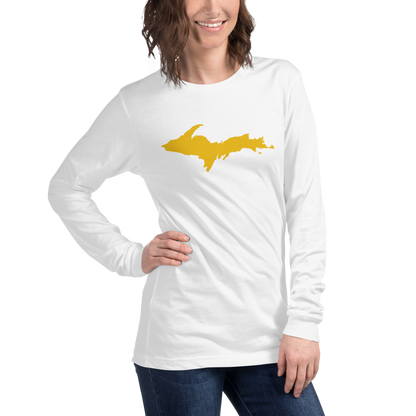 Michigan Upper Peninsula T-Shirt (w/ Gold UP Outline) | Unisex Long Sleeve