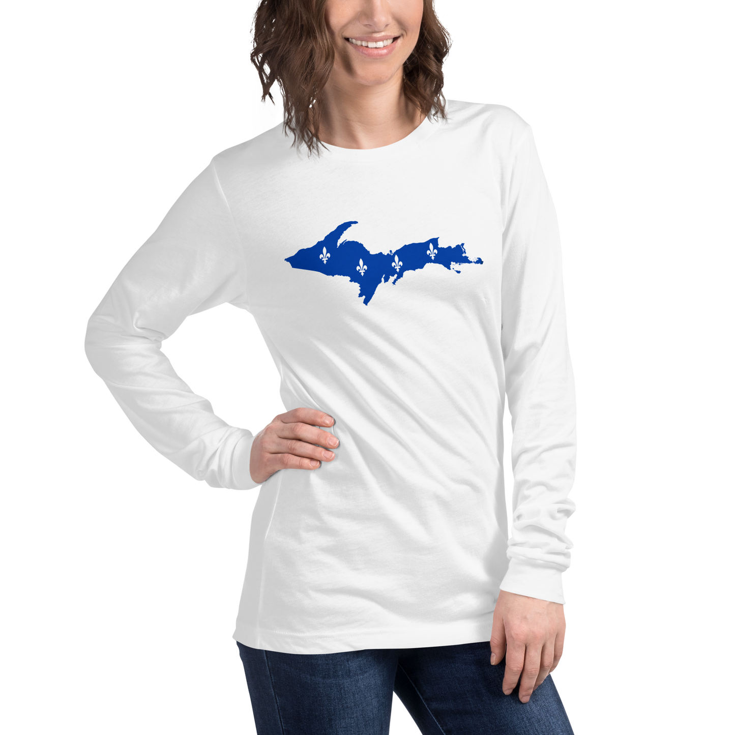 Michigan Upper Peninsula T-Shirt (w/ UP Quebec Flag Outline) | Unisex Long Sleeve