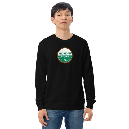 'Michigan Grown' Sweatshirt (Agricultural Certification Parody) | Unisex Organic