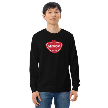 'Michigan EST 1837' Organic Sweatshirt (Local Sodapop Parody)