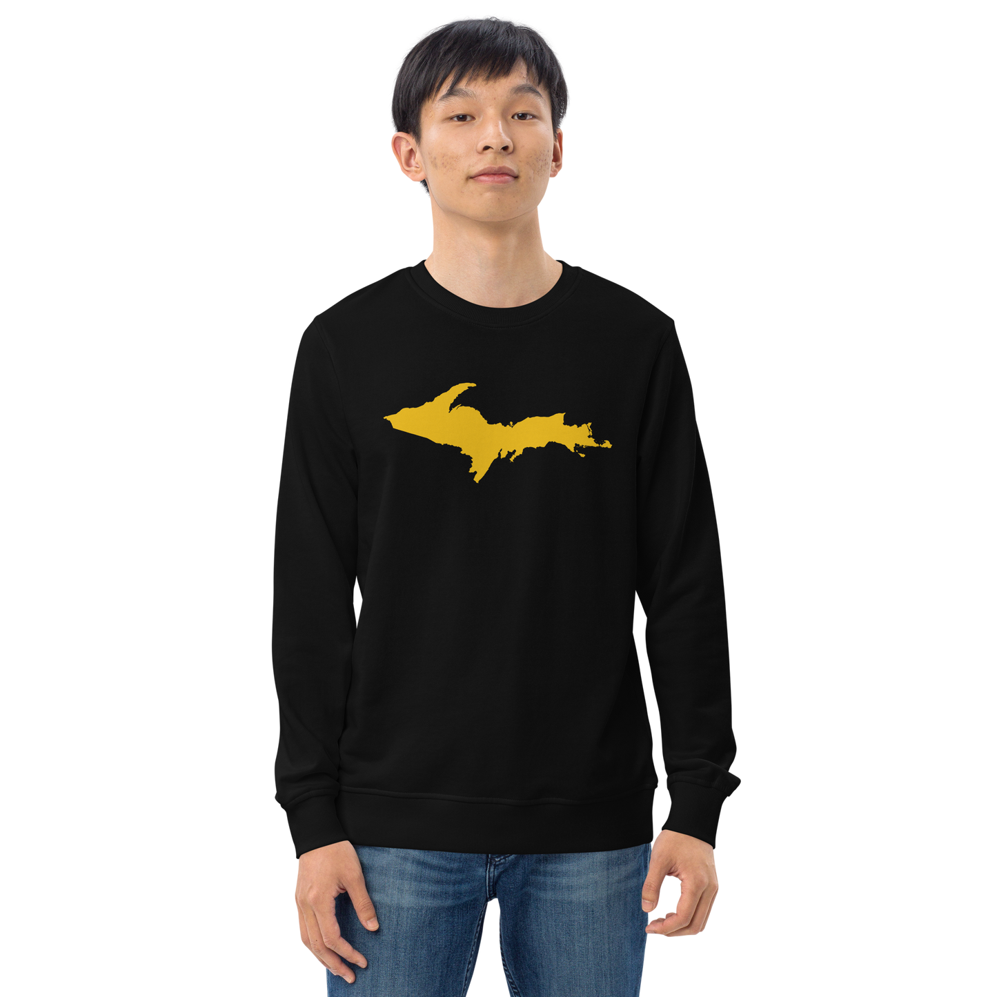 Michigan Upper Peninsula Organic Sweatshirt (w/ Gold UP Outline)