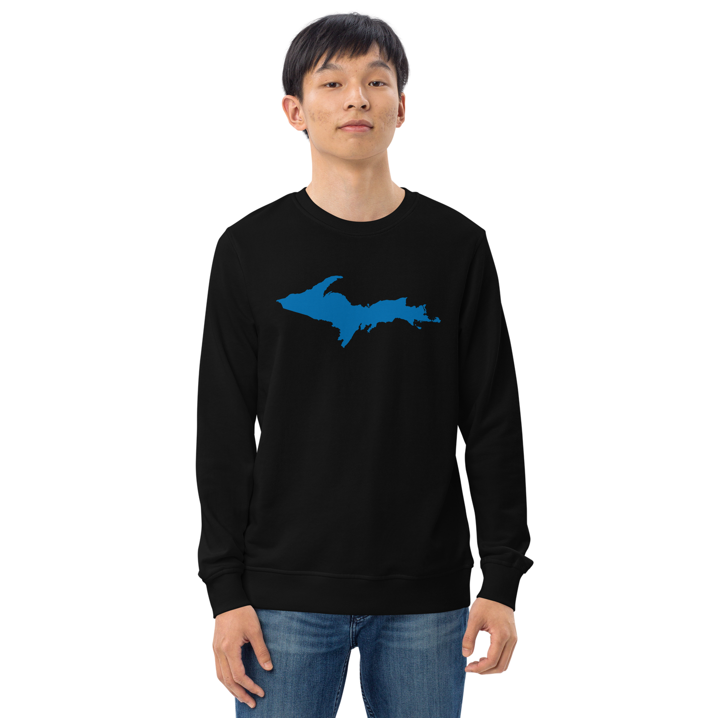 Michigan Upper Peninsula Organic Sweatshirt (w/ Azure UP Outline)