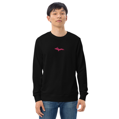 Michigan Upper Peninsula Sweatshirt (w/ Embroidered Pink UP Outline) | Unisex Organic