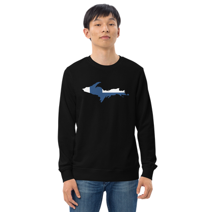 Michigan Upper Peninsula Sweatshirt (w/ UP Finland Flag Outline) | Unisex Organic