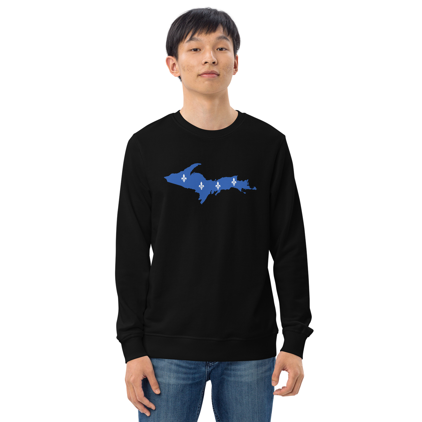 Michigan Upper Peninsula Sweatshirt (w/ UP Quebec Flag Outline) | Unisex Organic