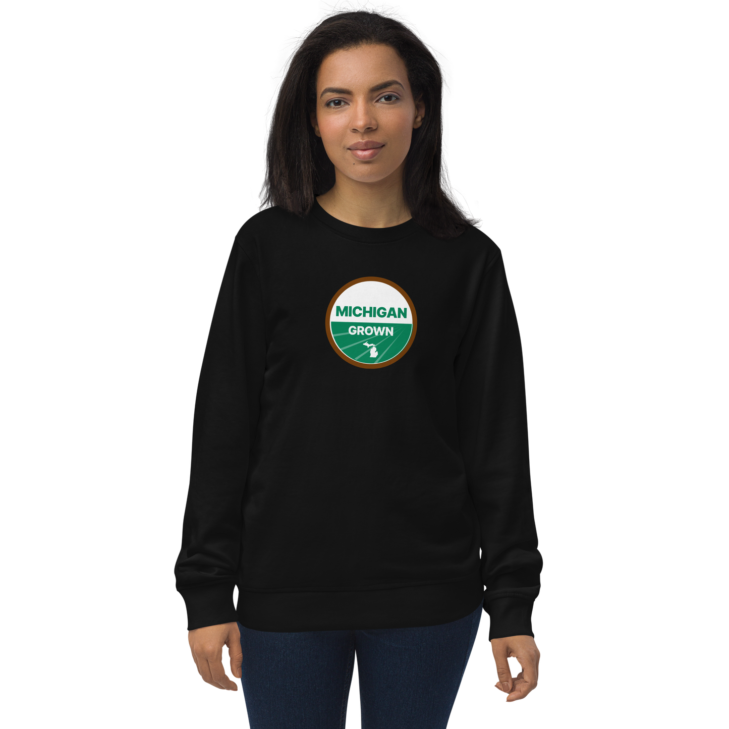 'Michigan Grown' Sweatshirt (Agricultural Certification Parody) | Unisex Organic