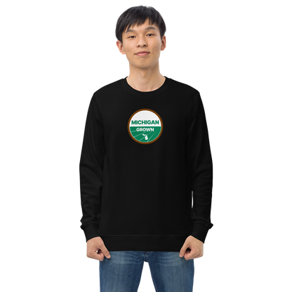 'Michigan Grown' Sweatshirt (Agricultural Certification Parody) | Unisex Organic