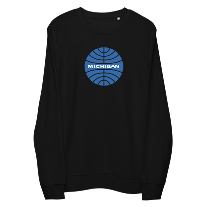 'Michigan' Organic Sweatshirt (Vintage Airline Parody)