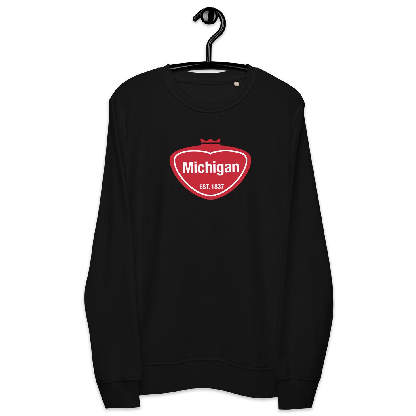 'Michigan EST 1837' Organic Sweatshirt (Local Sodapop Parody)