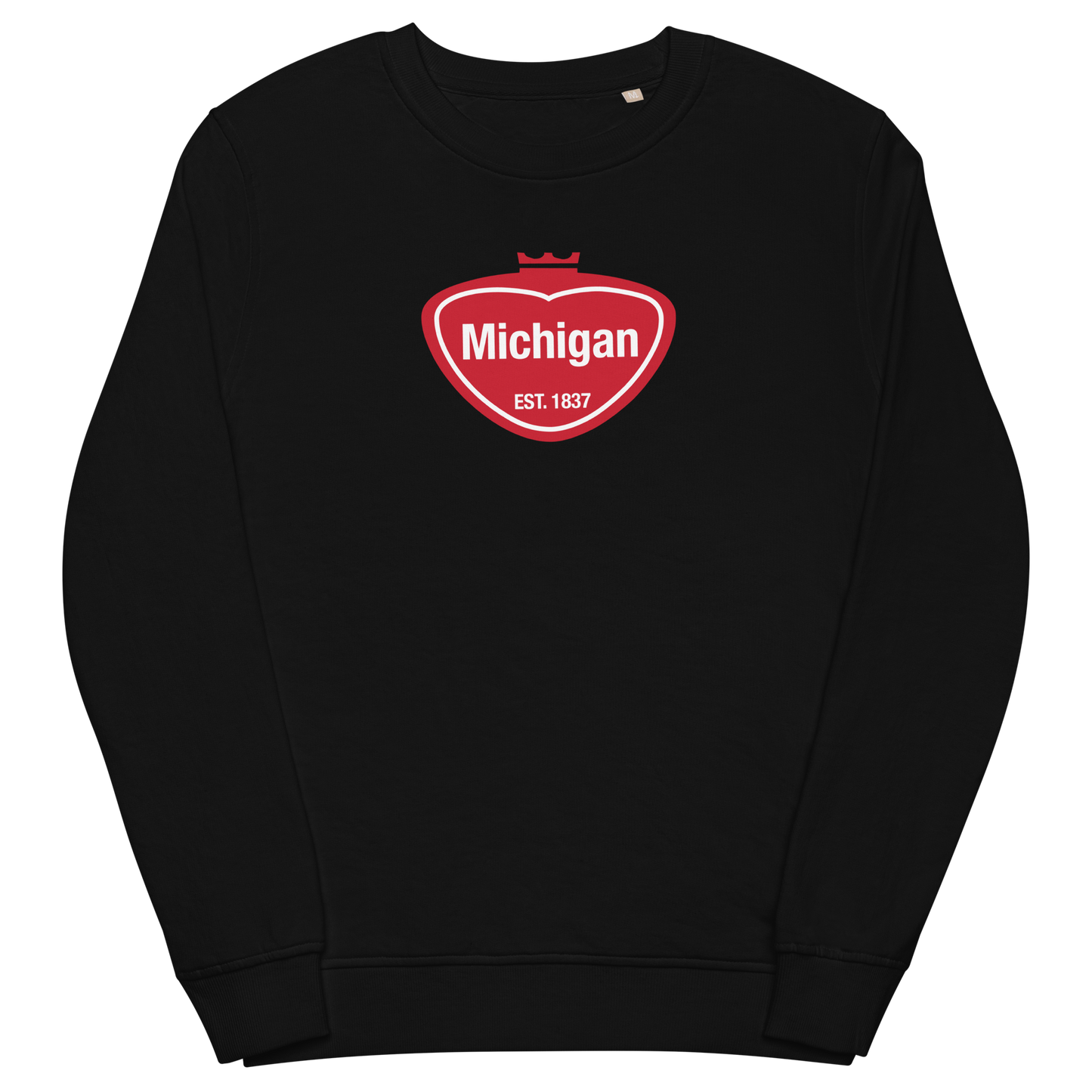 'Michigan EST 1837' Organic Sweatshirt (Local Sodapop Parody)