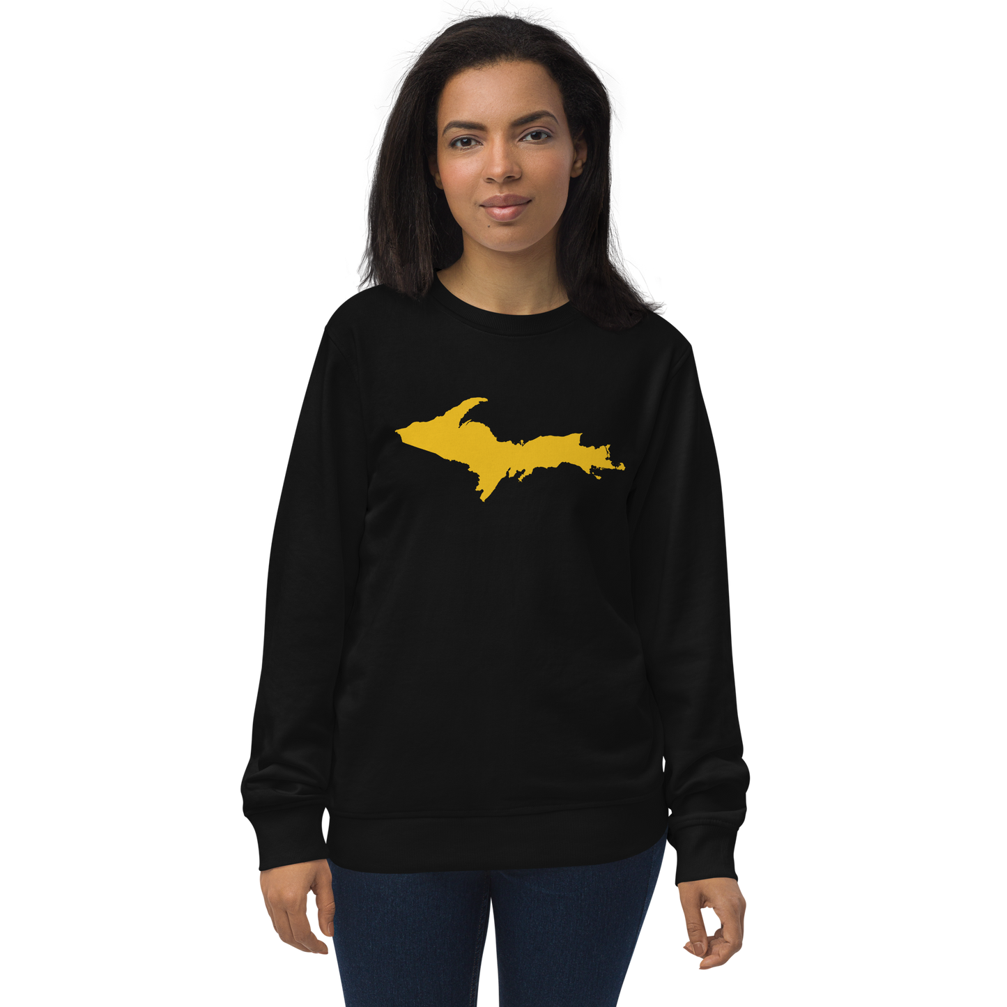 Michigan Upper Peninsula Organic Sweatshirt (w/ Gold UP Outline)