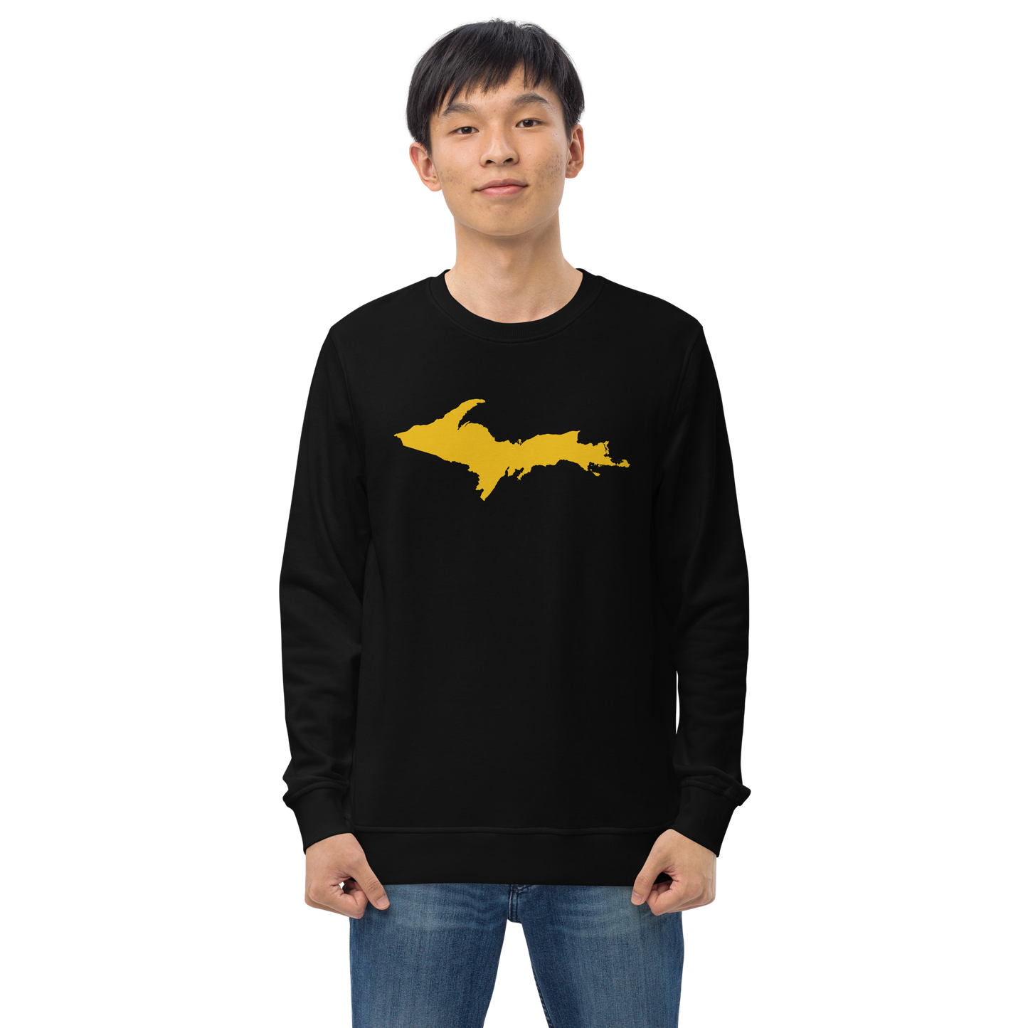 Michigan Upper Peninsula Organic Sweatshirt (w/ Gold UP Outline)