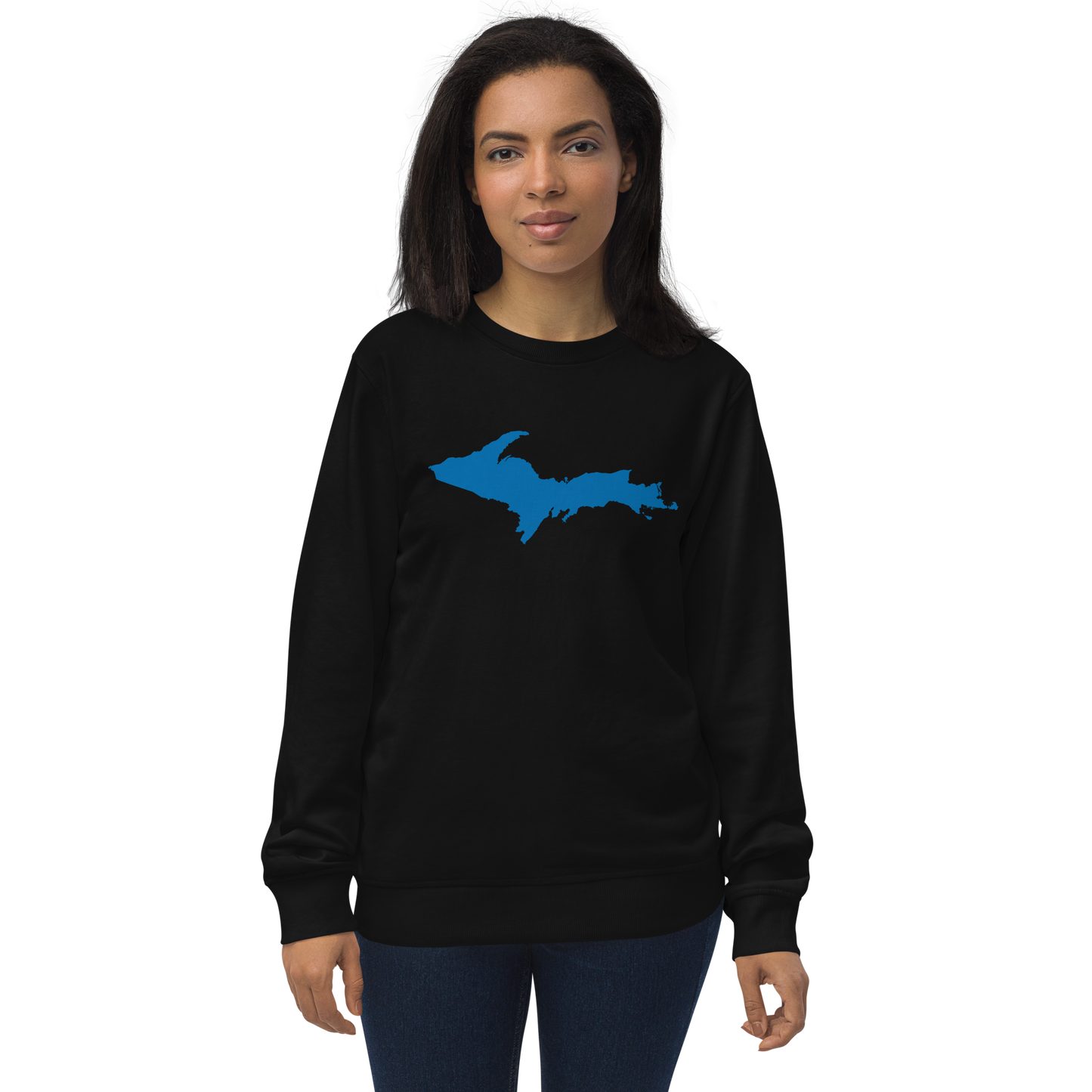 Michigan Upper Peninsula Organic Sweatshirt (w/ Azure UP Outline)