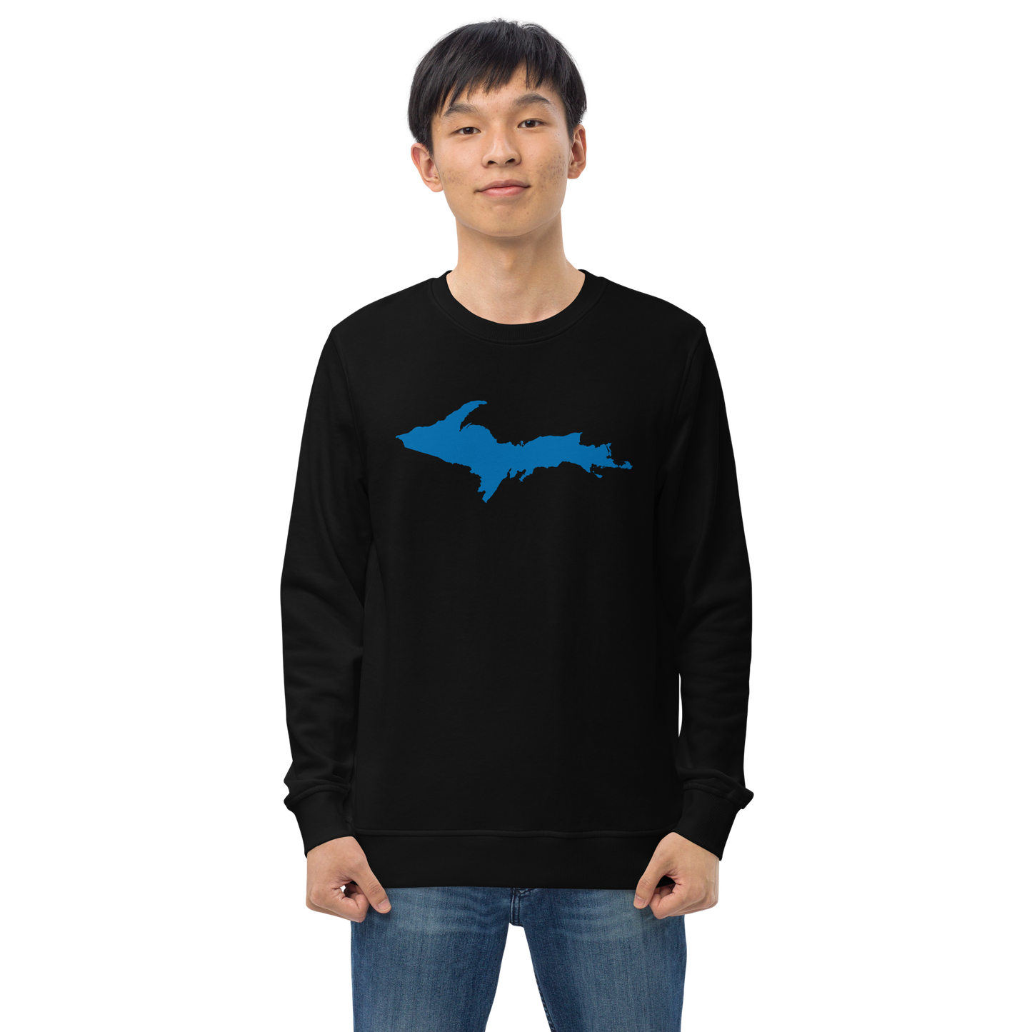 Michigan Upper Peninsula Organic Sweatshirt (w/ Azure UP Outline)