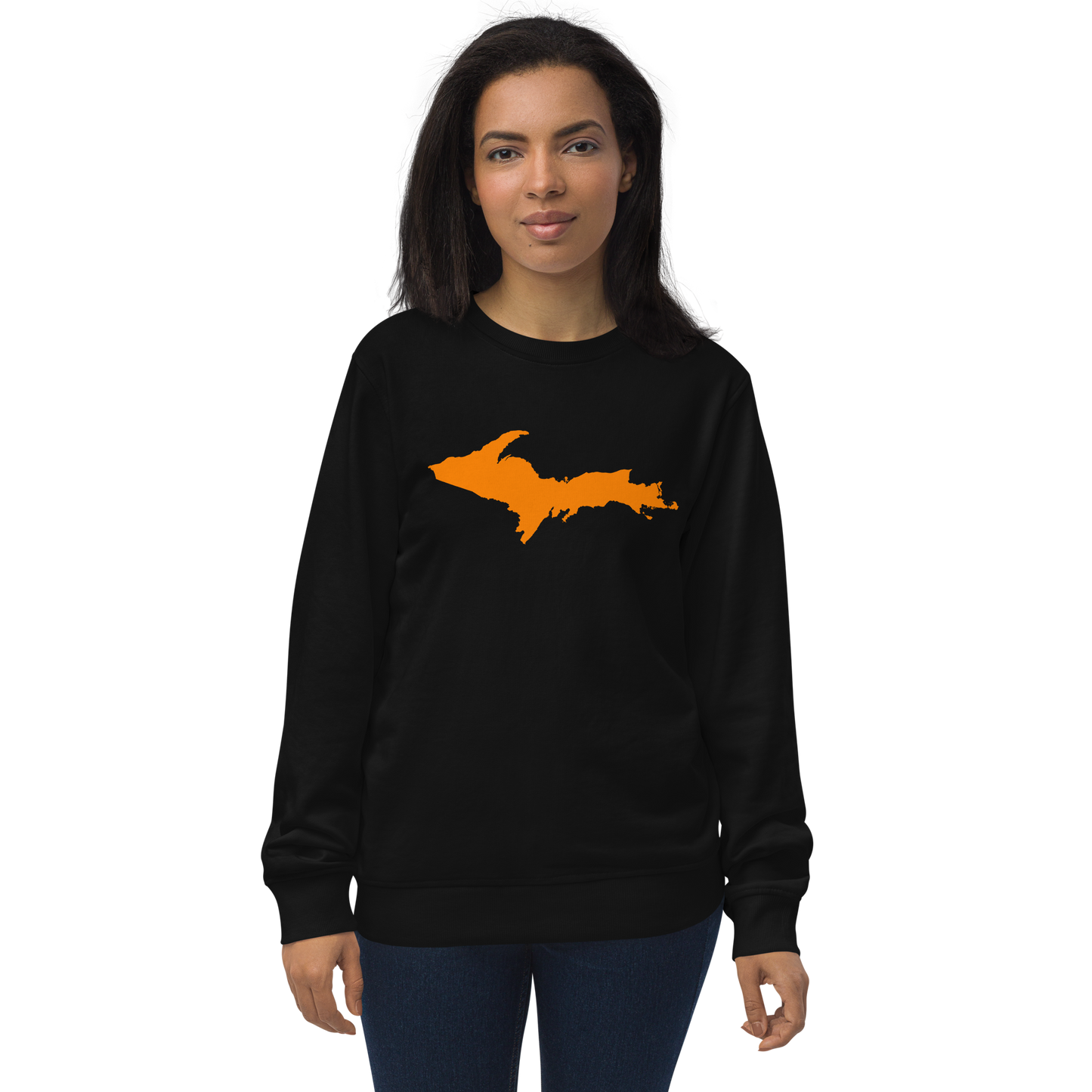 Michigan Upper Peninsula Organic Sweatshirt (w/ Orange UP Outline)