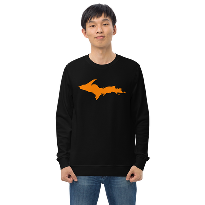 Michigan Upper Peninsula Organic Sweatshirt (w/ Orange UP Outline)