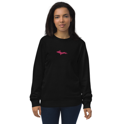 Michigan Upper Peninsula Sweatshirt (w/ Embroidered Pink UP Outline) | Unisex Organic