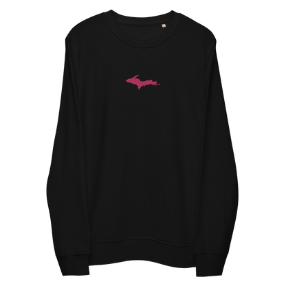 Michigan Upper Peninsula Sweatshirt (w/ Embroidered Pink UP Outline) | Unisex Organic