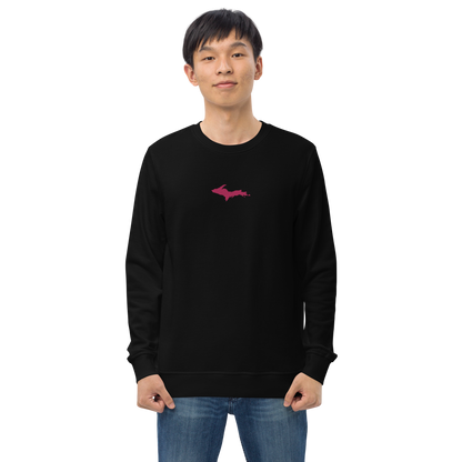 Michigan Upper Peninsula Sweatshirt (w/ Embroidered Pink UP Outline) | Unisex Organic