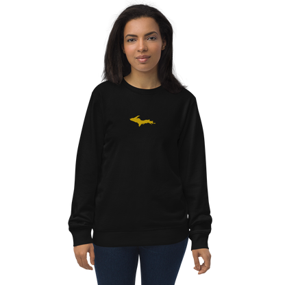 Michigan Upper Peninsula Sweatshirt (w/ Embroidered Gold UP Outline) | Unisex Organic