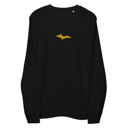 Michigan Upper Peninsula Sweatshirt (w/ Embroidered Gold UP Outline) | Unisex Organic