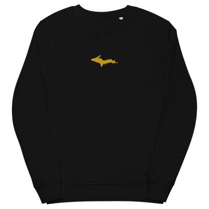 Michigan Upper Peninsula Sweatshirt (w/ Embroidered Gold UP Outline) | Unisex Organic