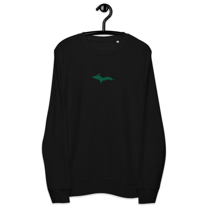 Michigan Upper Peninsula Sweatshirt (w/ Embroidered Green UP Outline) | Unisex Organic