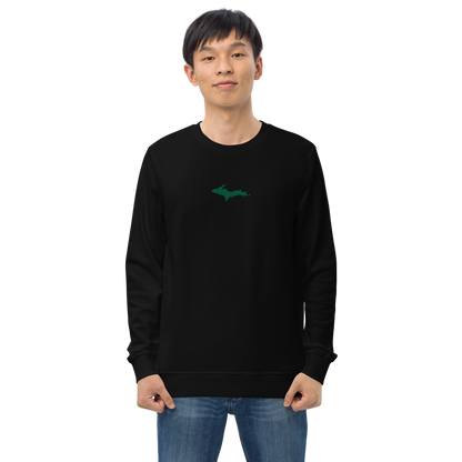 Michigan Upper Peninsula Sweatshirt (w/ Embroidered Green UP Outline) | Unisex Organic