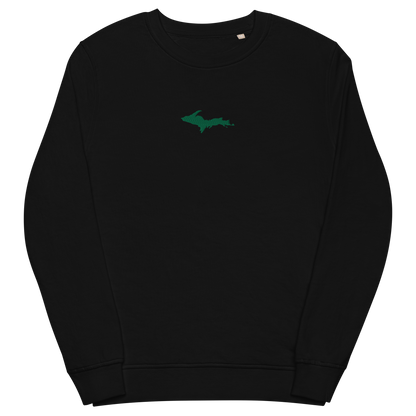 Michigan Upper Peninsula Sweatshirt (w/ Embroidered Green UP Outline) | Unisex Organic