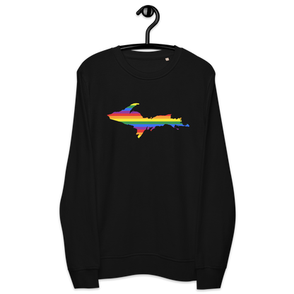 Michigan Upper Peninsula Sweatshirt (w/ UP Pride Flag Outline) | Unisex Organic