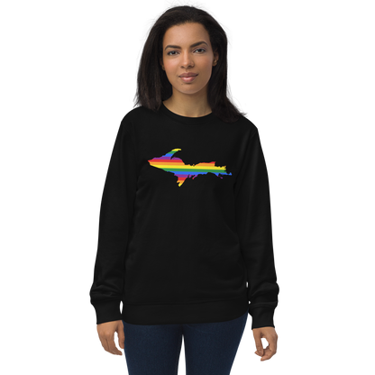 Michigan Upper Peninsula Sweatshirt (w/ UP Pride Flag Outline) | Unisex Organic