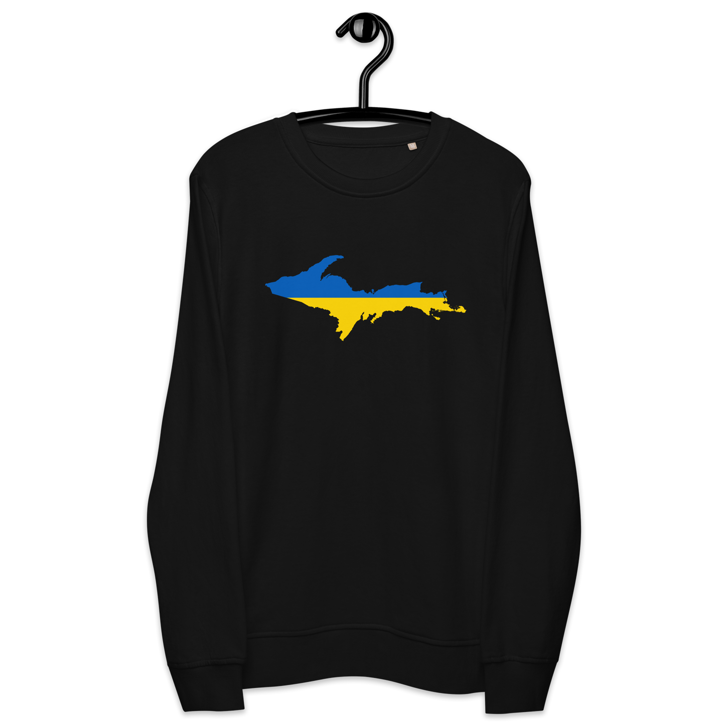 Michigan Upper Peninsula Sweatshirt (w/ Ukraine Flag Outline) | Unisex Organic