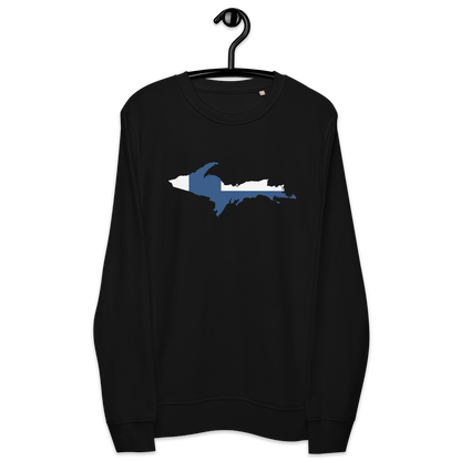 Michigan Upper Peninsula Sweatshirt (w/ UP Finland Flag Outline) | Unisex Organic