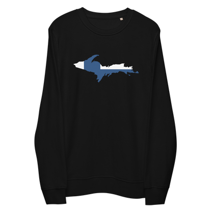 Michigan Upper Peninsula Sweatshirt (w/ UP Finland Flag Outline) | Unisex Organic