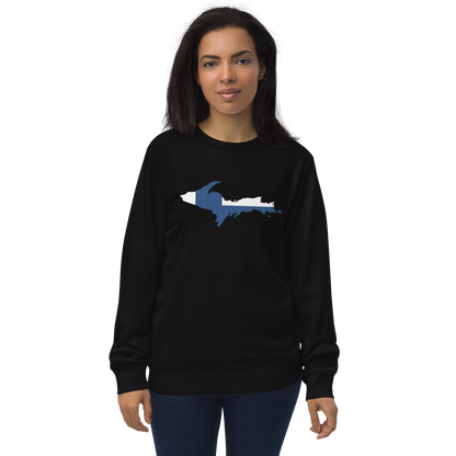 Michigan Upper Peninsula Sweatshirt (w/ UP Finland Flag Outline) | Unisex Organic