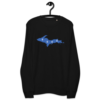 Michigan Upper Peninsula Sweatshirt (w/ UP Quebec Flag Outline) | Unisex Organic