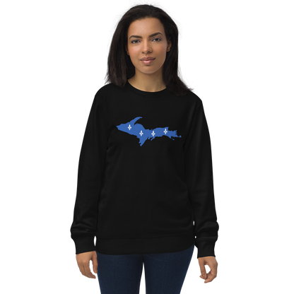 Michigan Upper Peninsula Sweatshirt (w/ UP Quebec Flag Outline) | Unisex Organic